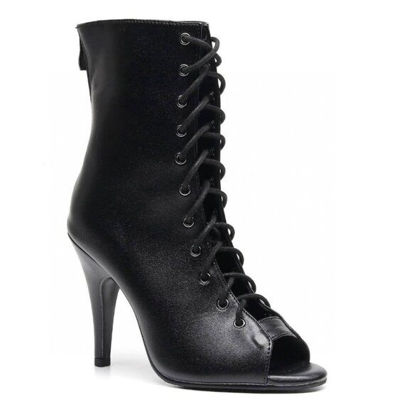 Burju Oliviya - Black, Rubber Sole Open Toe Cut Out Bootie - Size: 6 US - Picture 1 of 9